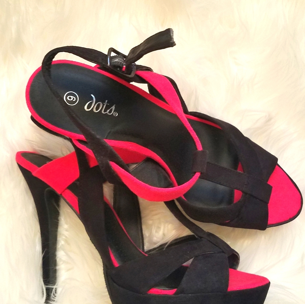 Black and Hot Pink Sexy Heels